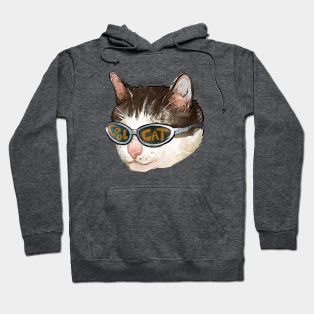 Cool Cat Sunglasses Hoodie by Catwheezie